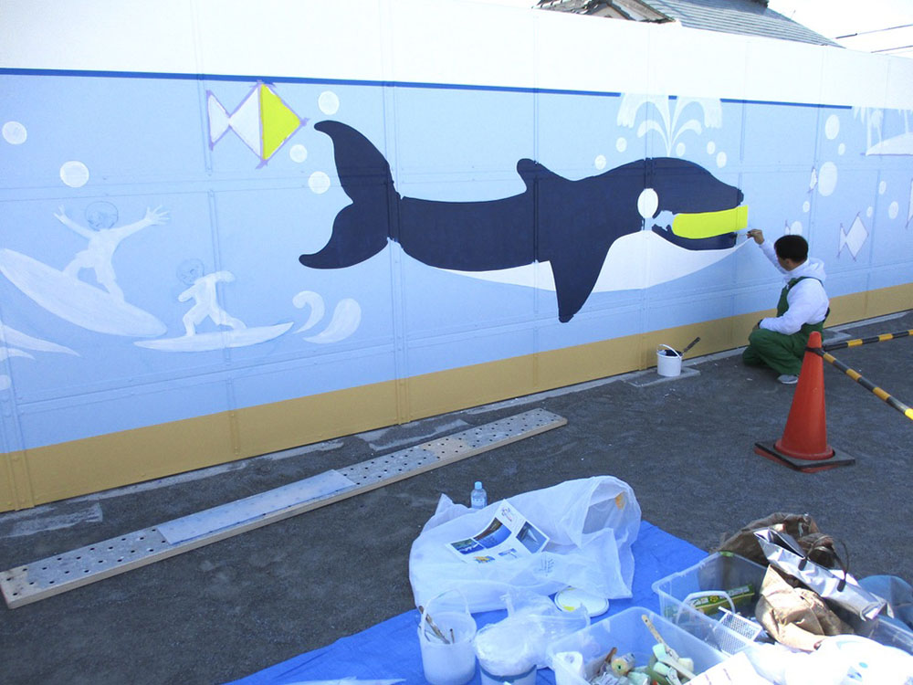黒川幼稚園 足立園舎 仕切り壁塗装工事